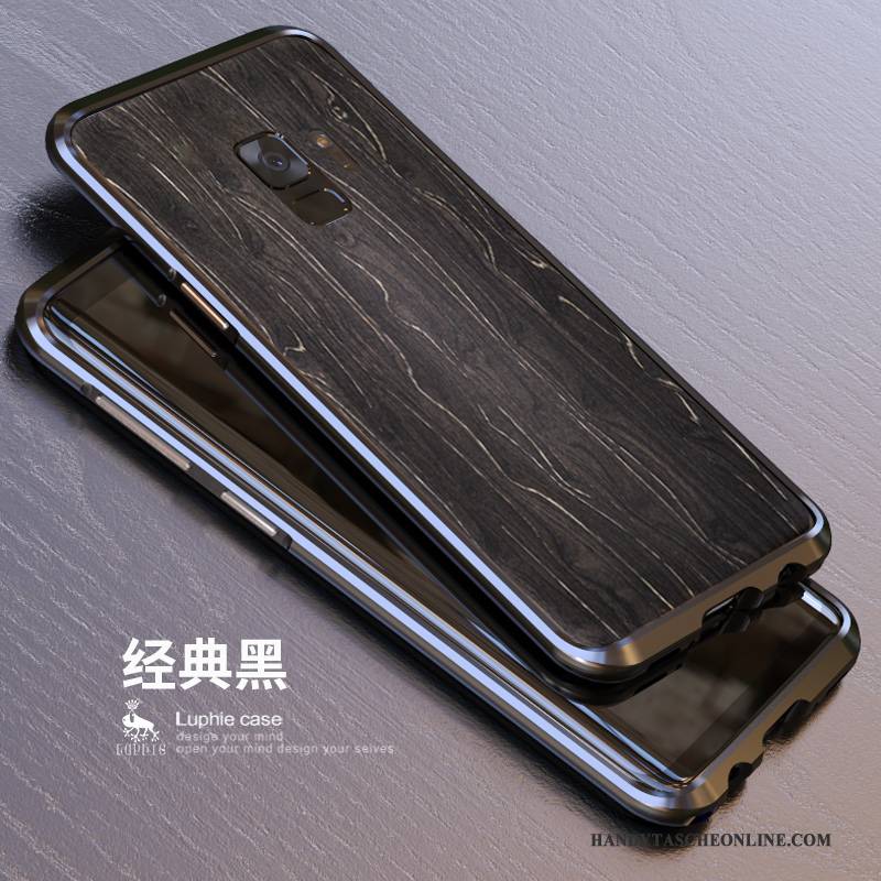 Hülle Samsung Galaxy S9 Metall Holz Nubuck, Case Samsung Galaxy S9 Schutz Handyhüllen Hintere Abdeckung