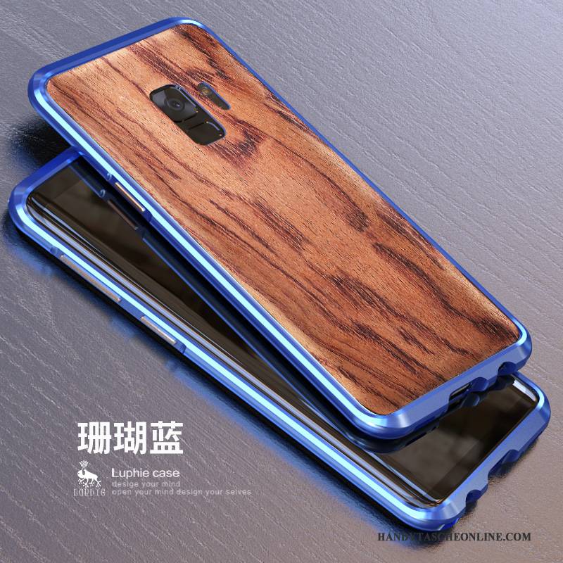 Hülle Samsung Galaxy S9 Metall Holz Nubuck, Case Samsung Galaxy S9 Schutz Handyhüllen Hintere Abdeckung