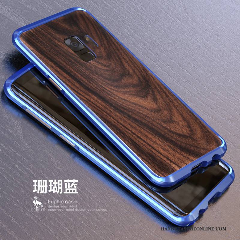 Hülle Samsung Galaxy S9 Metall Holz Nubuck, Case Samsung Galaxy S9 Schutz Handyhüllen Hintere Abdeckung