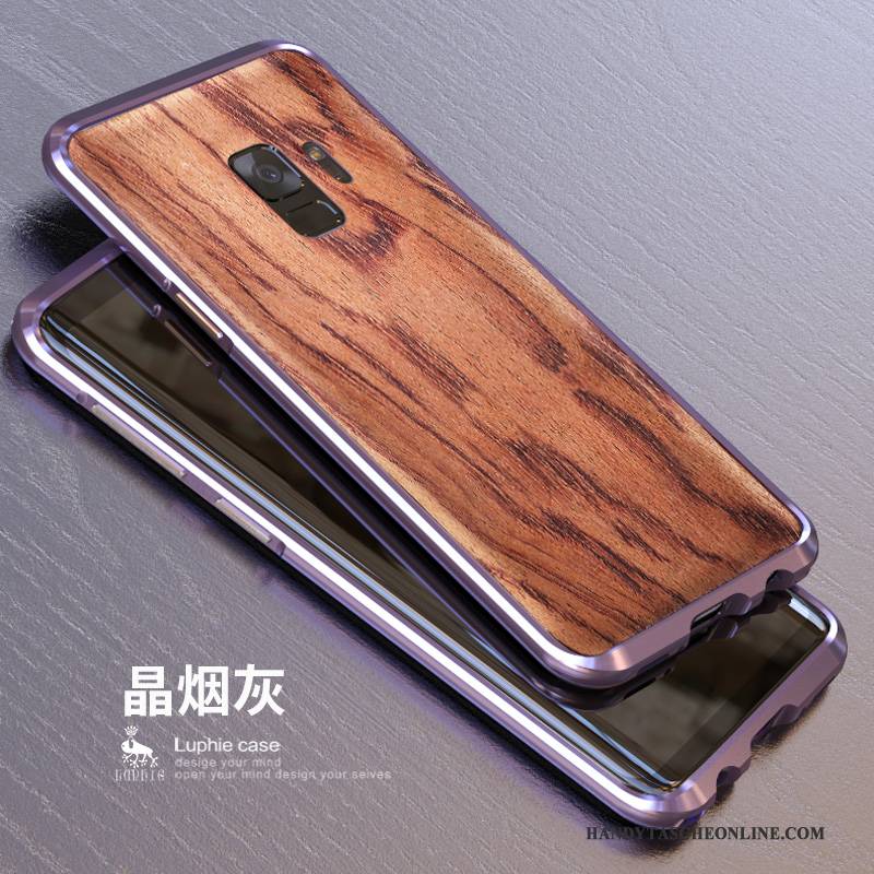 Hülle Samsung Galaxy S9 Metall Holz Nubuck, Case Samsung Galaxy S9 Schutz Handyhüllen Hintere Abdeckung