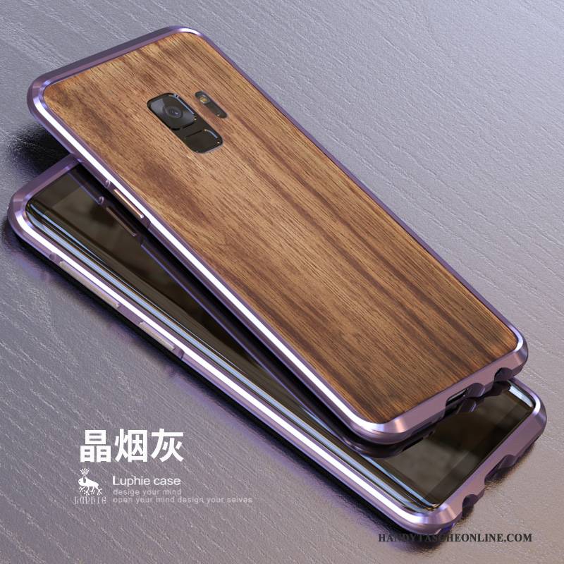 Hülle Samsung Galaxy S9 Metall Holz Nubuck, Case Samsung Galaxy S9 Schutz Handyhüllen Hintere Abdeckung