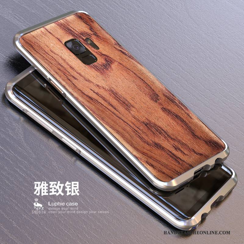 Hülle Samsung Galaxy S9 Metall Holz Nubuck, Case Samsung Galaxy S9 Schutz Handyhüllen Hintere Abdeckung