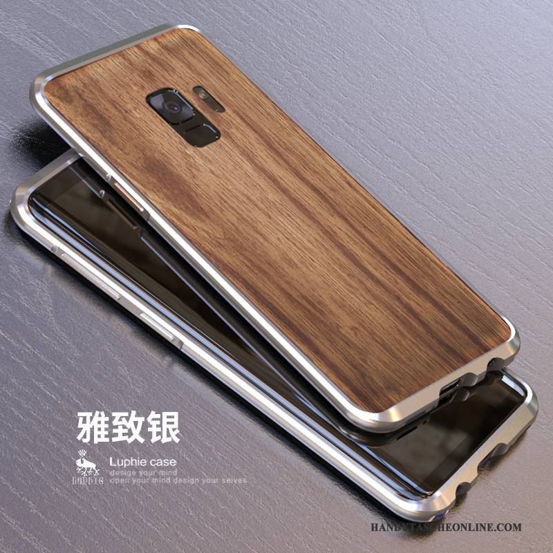 Hülle Samsung Galaxy S9 Metall Holz Nubuck, Case Samsung Galaxy S9 Schutz Handyhüllen Hintere Abdeckung