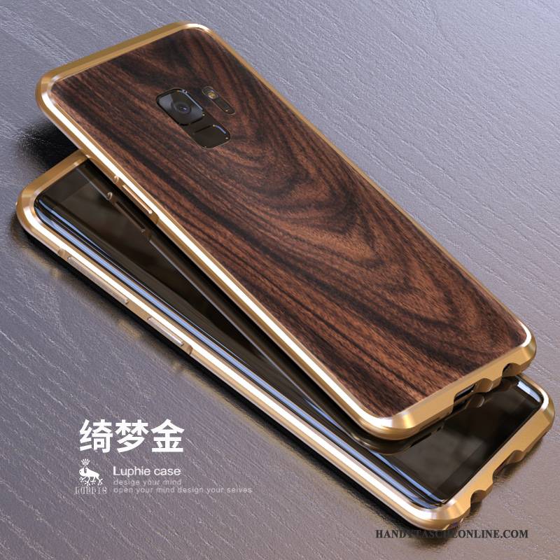 Hülle Samsung Galaxy S9 Metall Holz Nubuck, Case Samsung Galaxy S9 Schutz Handyhüllen Hintere Abdeckung