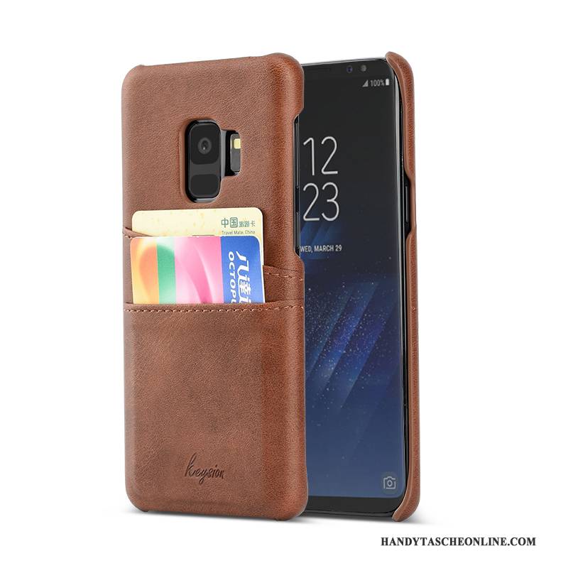 Hülle Samsung Galaxy S9 Mode Handyhüllen Trend, Case Samsung Galaxy S9 Leder Dunkelblau Neu