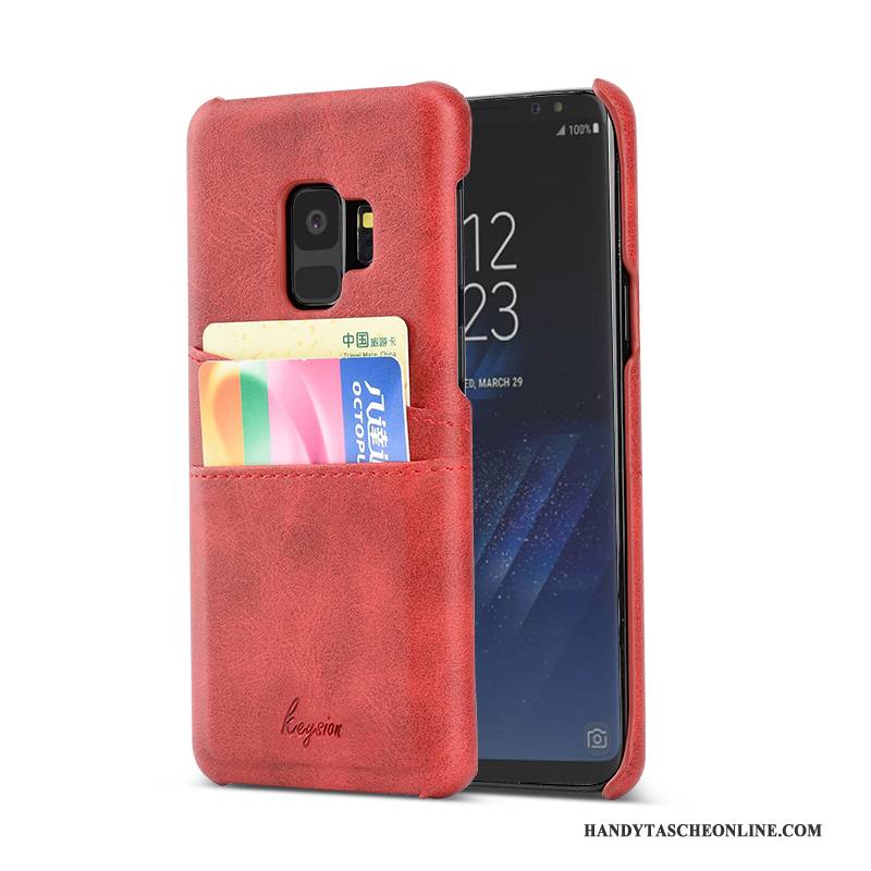 Hülle Samsung Galaxy S9 Mode Handyhüllen Trend, Case Samsung Galaxy S9 Leder Dunkelblau Neu