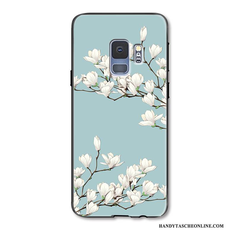 Hülle Samsung Galaxy S9+ Prägung Anti-sturz Handyhüllen, Case Samsung Galaxy S9+ Mode Einfach Blumen