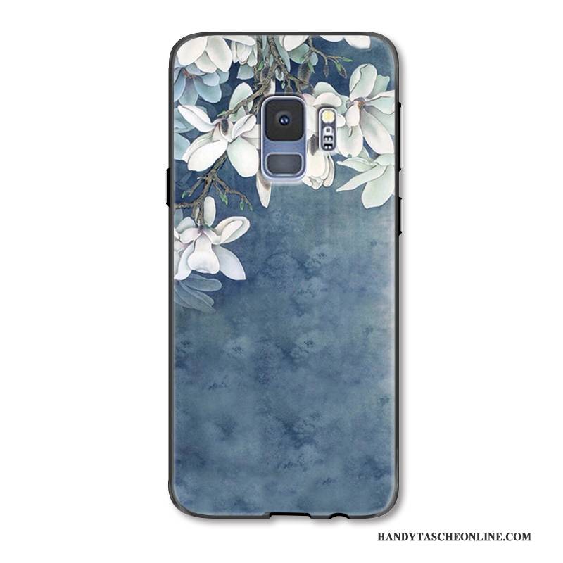 Hülle Samsung Galaxy S9+ Prägung Anti-sturz Handyhüllen, Case Samsung Galaxy S9+ Mode Einfach Blumen