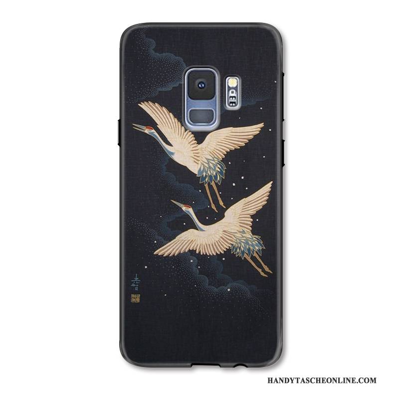 Hülle Samsung Galaxy S9+ Prägung Karpfen Anti-sturz, Case Samsung Galaxy S9+ Schutz Handyhüllen Chinesische Art