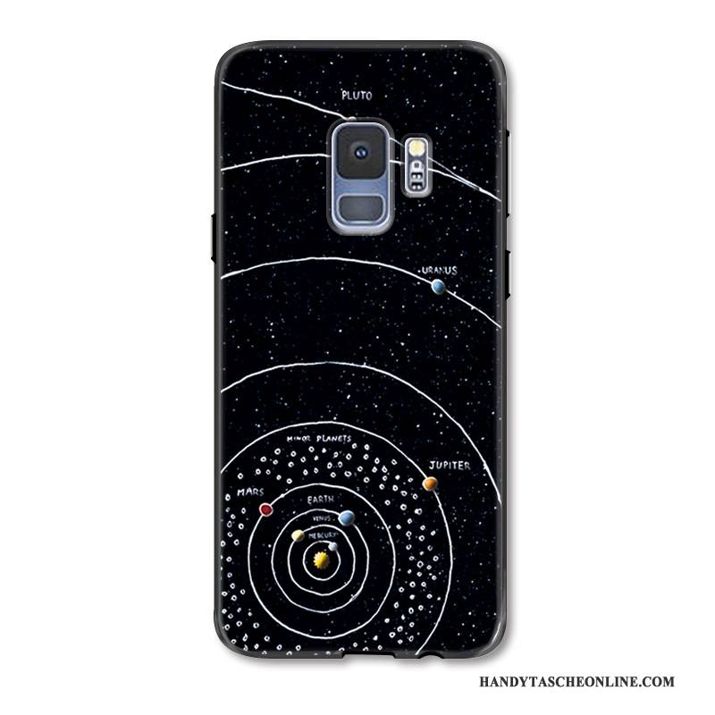 Hülle Samsung Galaxy S9+ Prägung Persönlichkeit Schwarz, Case Samsung Galaxy S9+ Schutz Anti-sturz Handyhüllen