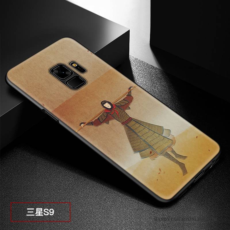 Hülle Samsung Galaxy S9 Prägung Schwer Muster, Case Samsung Galaxy S9 Schutz Nubuck Angepasst