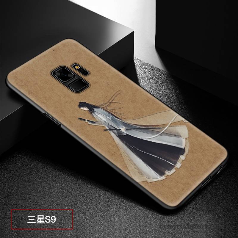 Hülle Samsung Galaxy S9 Prägung Schwer Muster, Case Samsung Galaxy S9 Schutz Nubuck Angepasst