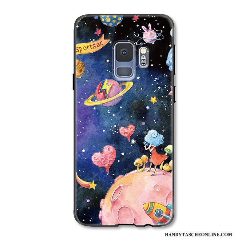 Hülle Samsung Galaxy S9 Prägung Sternenhimmel Trend, Case Samsung Galaxy S9 Farbe Hängende Verzierungen Bunt