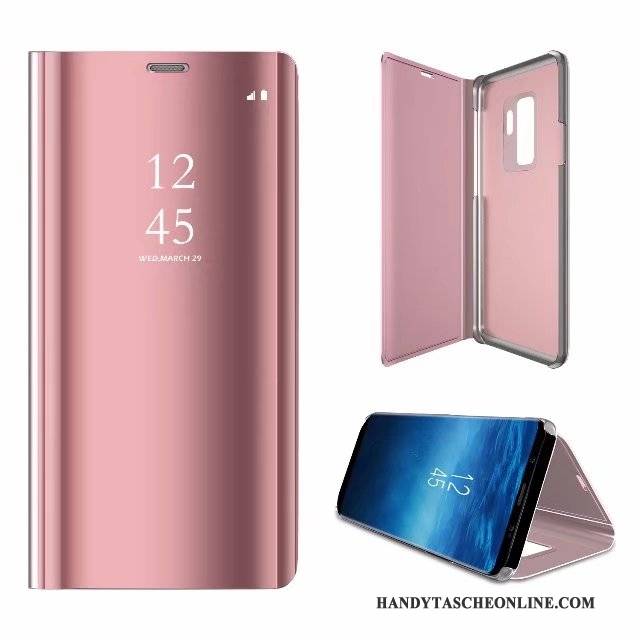 Hülle Samsung Galaxy S9+ Schutz Schlafsaal Handyhüllen, Case Samsung Galaxy S9+ Folio Lila Spiegel