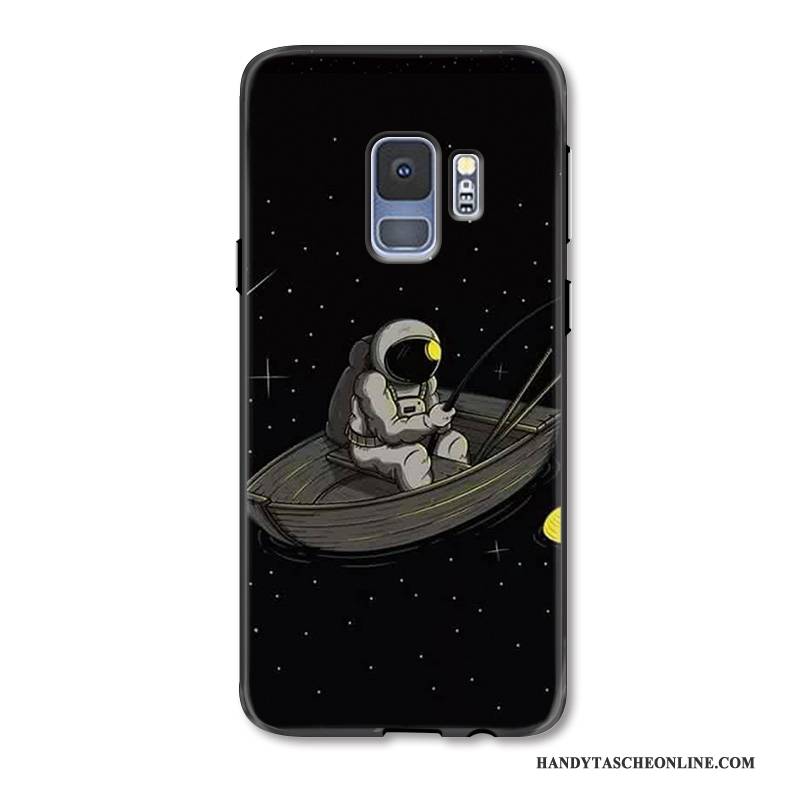 Hülle Samsung Galaxy S9+ Schutz Schwarz Persönlichkeit, Case Samsung Galaxy S9+ Gemalt Handyhüllen Monat