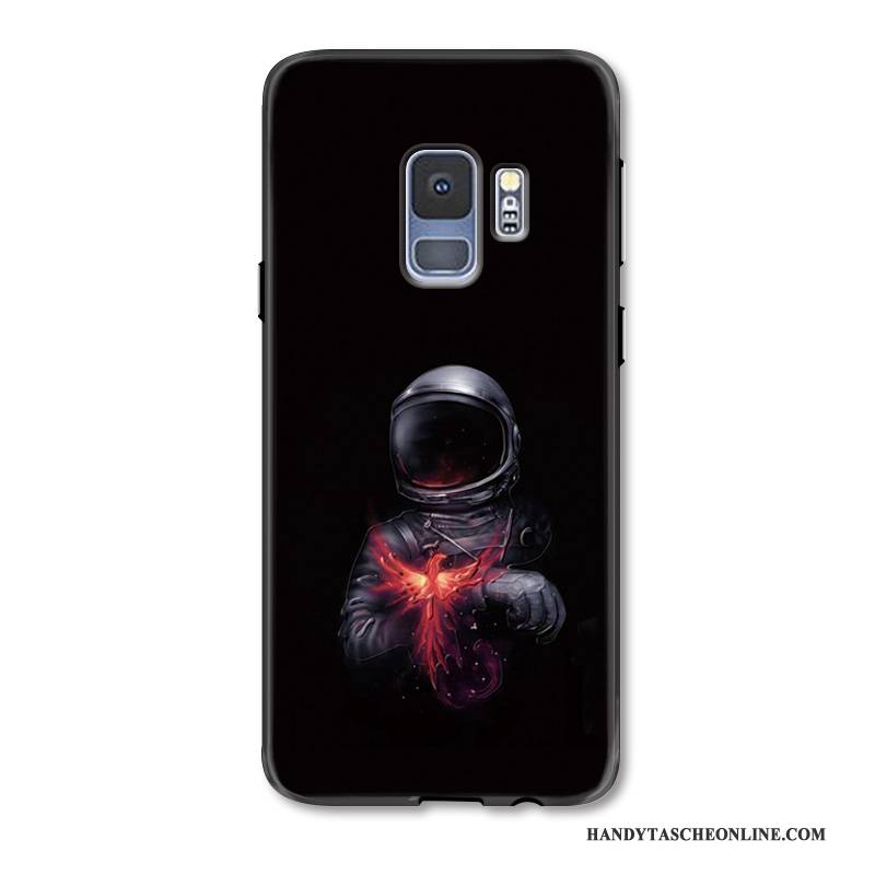 Hülle Samsung Galaxy S9+ Schutz Schwarz Persönlichkeit, Case Samsung Galaxy S9+ Gemalt Handyhüllen Monat