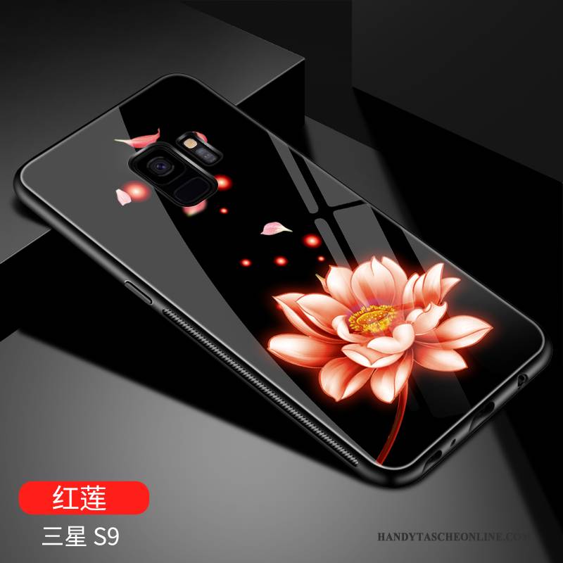 Hülle Samsung Galaxy S9 Silikon Anti-sturz Einfach, Case Samsung Galaxy S9 Kreativ Glas Schwarz