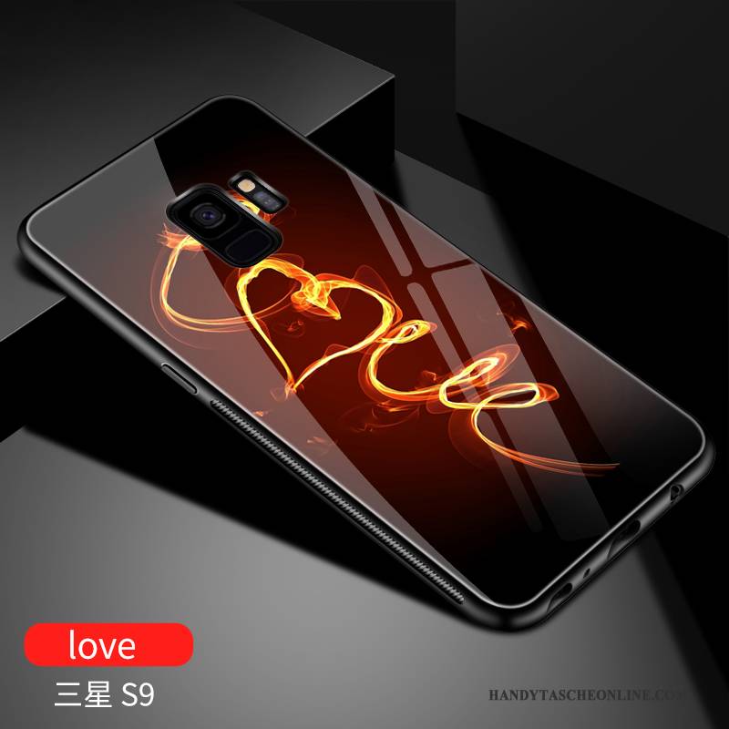 Hülle Samsung Galaxy S9 Silikon Anti-sturz Einfach, Case Samsung Galaxy S9 Kreativ Glas Schwarz