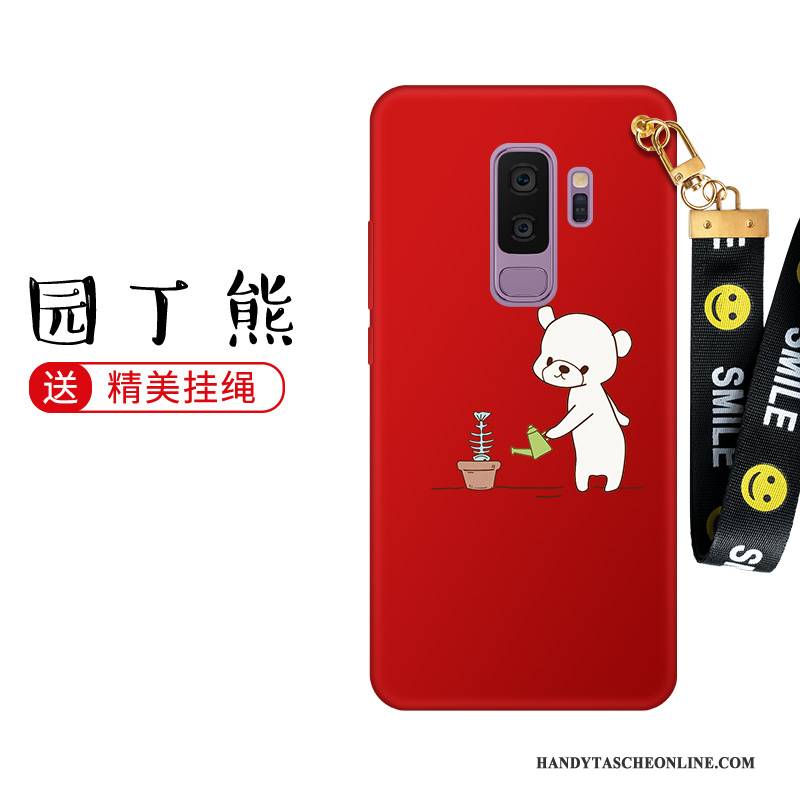 Hülle Samsung Galaxy S9+ Silikon Rot Handyhüllen, Case Samsung Galaxy S9+ Weiche Trend Nubuck