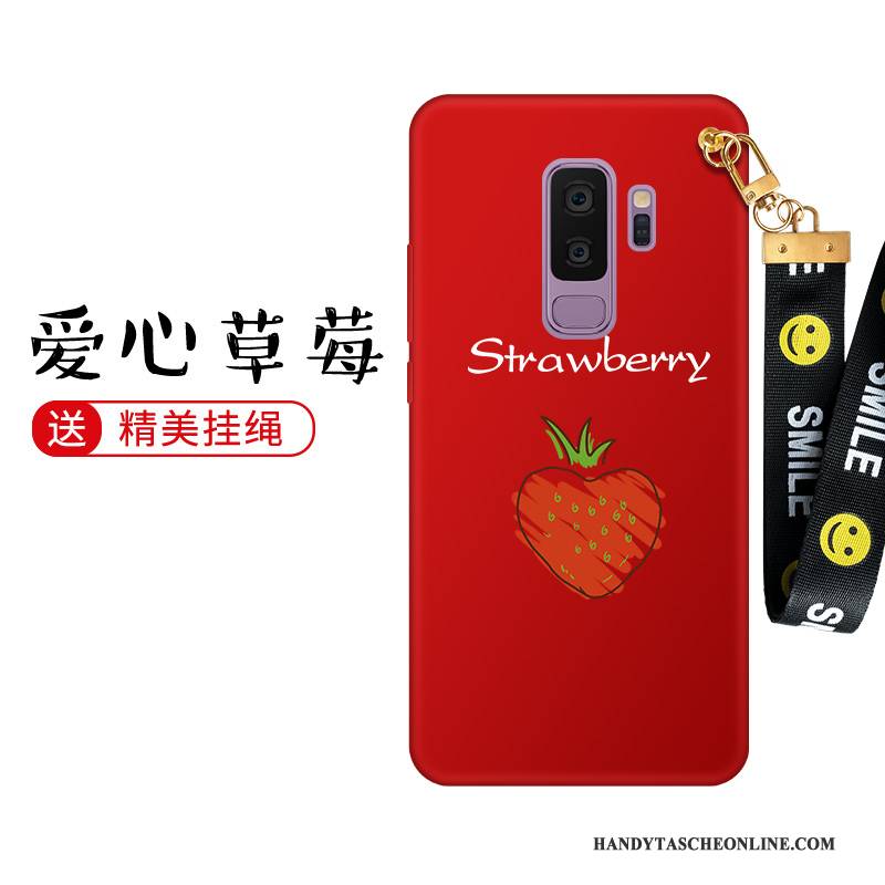 Hülle Samsung Galaxy S9+ Silikon Rot Handyhüllen, Case Samsung Galaxy S9+ Weiche Trend Nubuck