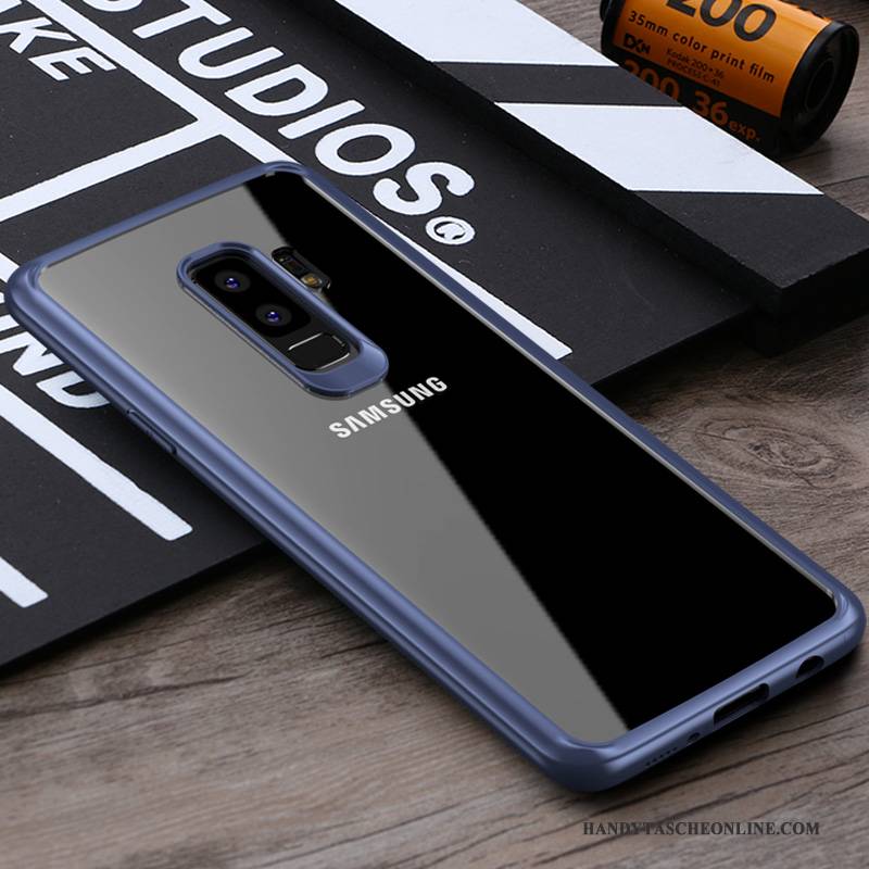 Hülle Samsung Galaxy S9+ Silikon Trend Anti-sturz, Case Samsung Galaxy S9+ Weiche Dunkelblau Transparent