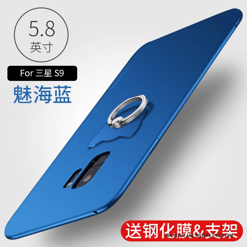 Hülle Samsung Galaxy S9 Taschen Anti-sturz Blau, Case Samsung Galaxy S9 Silikon Nubuck Schlank