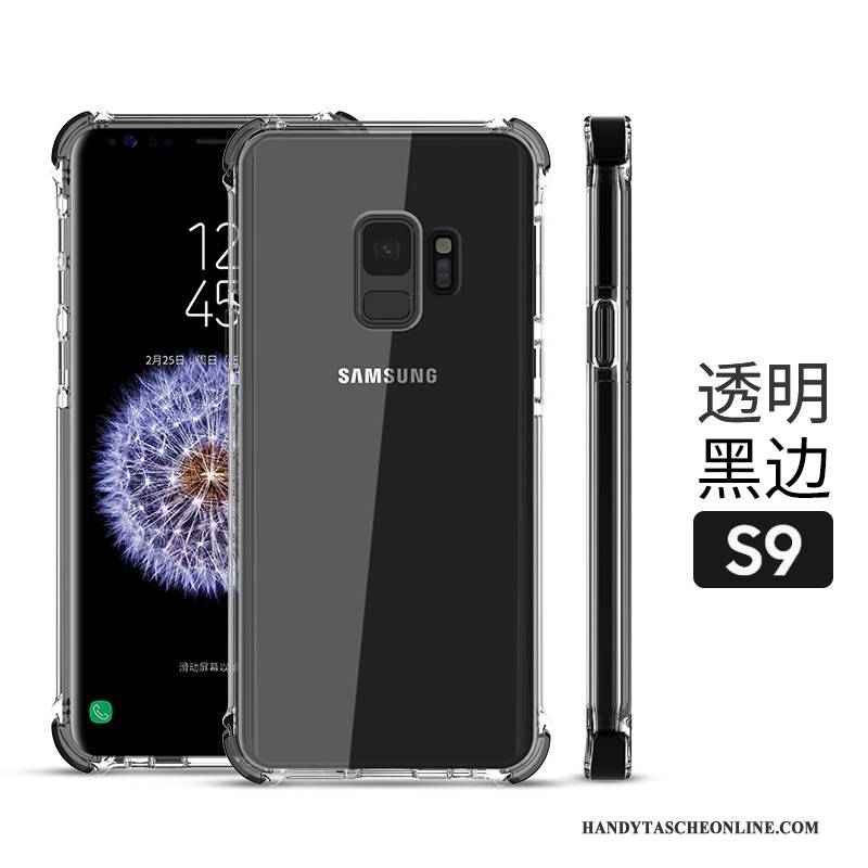 Hülle Samsung Galaxy S9 Taschen Anti-sturz Handyhüllen, Case Samsung Galaxy S9 Silikon Rot Transparent