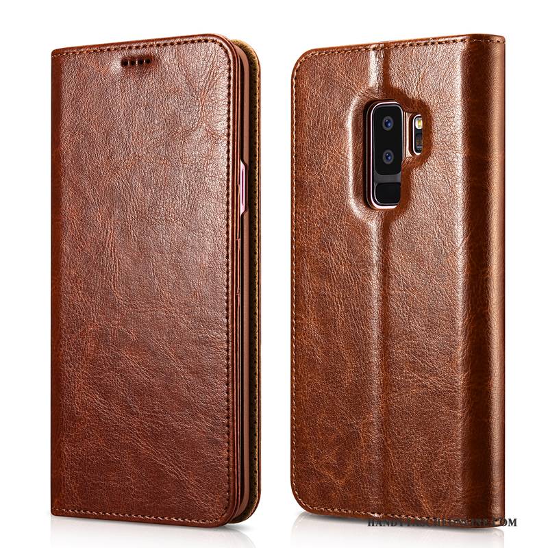 Hülle Samsung Galaxy S9+ Taschen Anti-sturz Karte, Case Samsung Galaxy S9+ Lederhülle Trend Schwarz