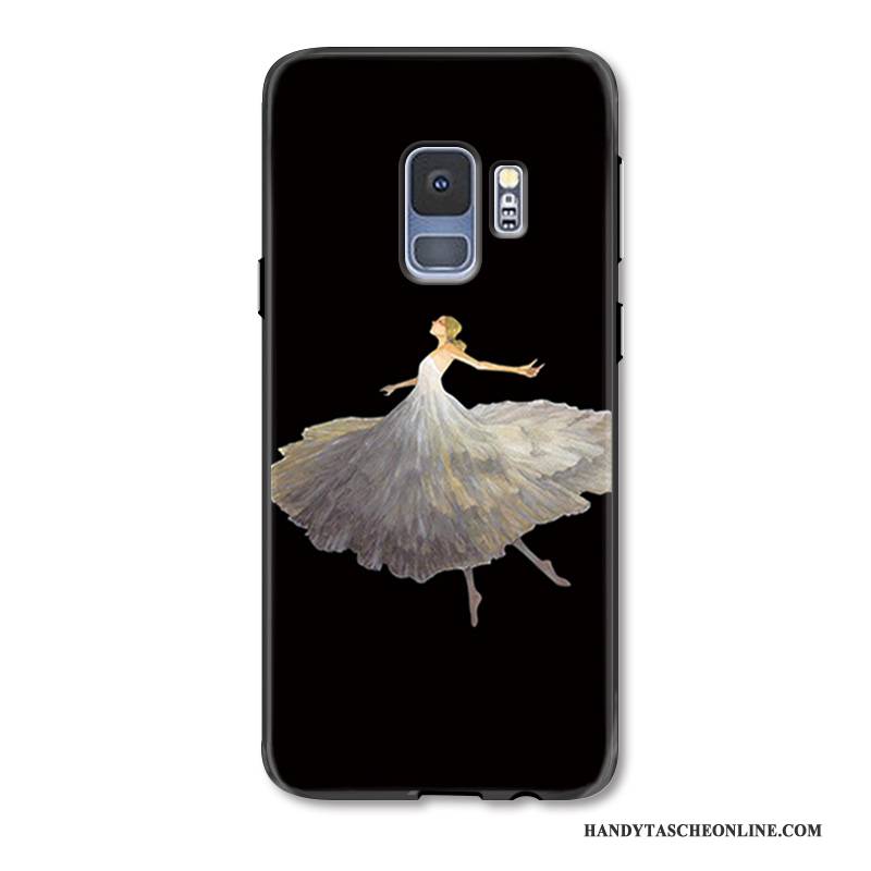 Hülle Samsung Galaxy S9 Taschen Handyhüllen Anti-sturz, Case Samsung Galaxy S9 Kreativ Schwarz Nubuck