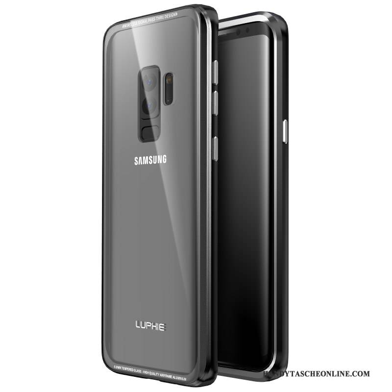 Hülle Samsung Galaxy S9+ Taschen Hintere Abdeckung Anti-sturz, Case Samsung Galaxy S9+ Schutz Glas Gold