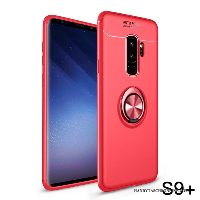 Hülle Samsung Galaxy S9+ Taschen Rot Anti-sturz, Case Samsung Galaxy S9+ Kreativ Handyhüllen Nubuck