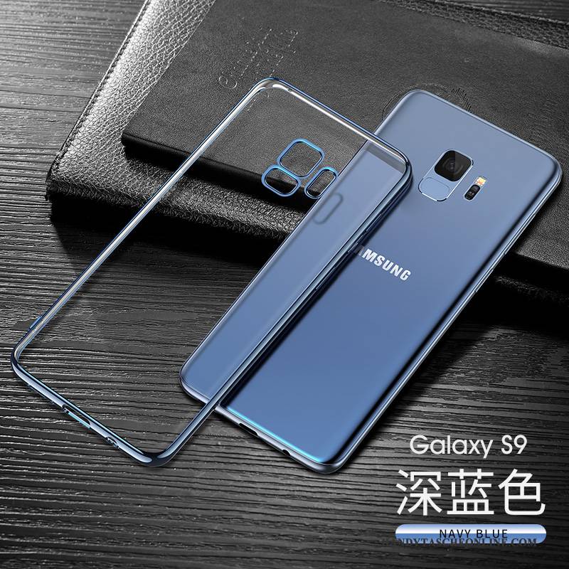 Hülle Samsung Galaxy S9 Taschen Transparent Dunkelblau, Case Samsung Galaxy S9 Schutz Handyhüllen Anti-sturz