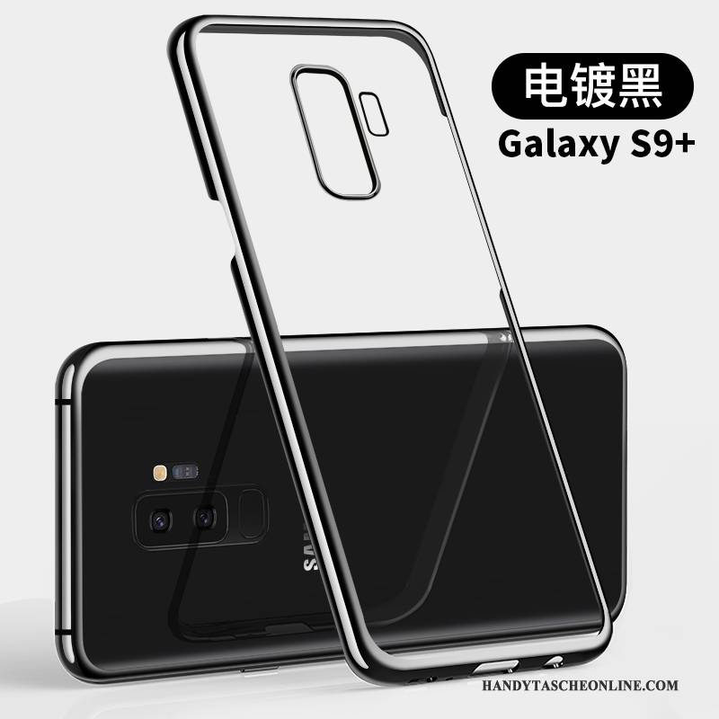 Hülle Samsung Galaxy S9+ Taschen Transparent Gold, Case Samsung Galaxy S9+ Schutz Handyhüllen Anti-sturz