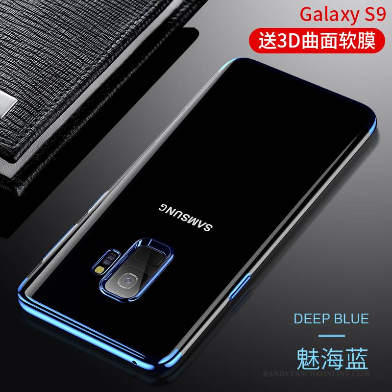 Hülle Samsung Galaxy S9 Taschen Trend Anti-sturz, Case Samsung Galaxy S9 Silikon Blau Transparent