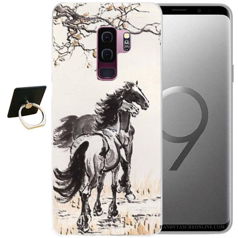 Hülle Samsung Galaxy S9 Taschen Wind Handyhüllen, Case Samsung Galaxy S9 Weiche Grau