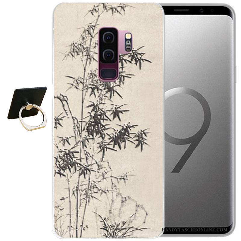 Hülle Samsung Galaxy S9 Taschen Wind Handyhüllen, Case Samsung Galaxy S9 Weiche Grau