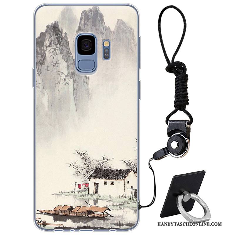 Hülle Samsung Galaxy S9 Weiche Einfach Chinesische Art, Case Samsung Galaxy S9 Silikon Frisch Elegant