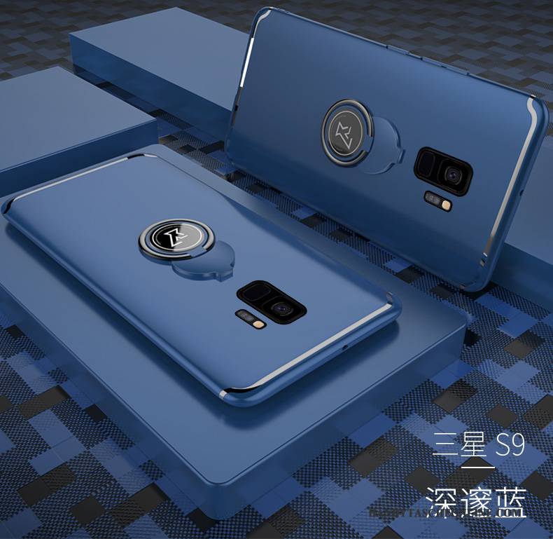 Hülle Samsung Galaxy S9 Weiche Handyhüllen Dunkel, Case Samsung Galaxy S9 Halterung Trend Blau