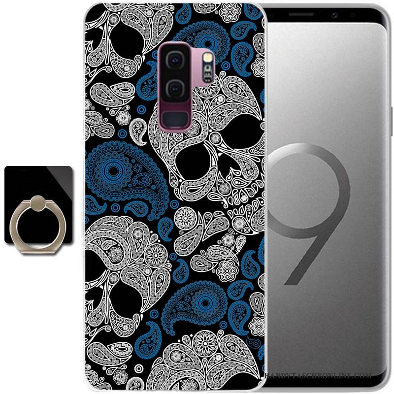 Hülle Samsung Galaxy S9 Weiche Persönlichkeit Schwarz, Case Samsung Galaxy S9 Gemalt Anti-sturz Handyhüllen