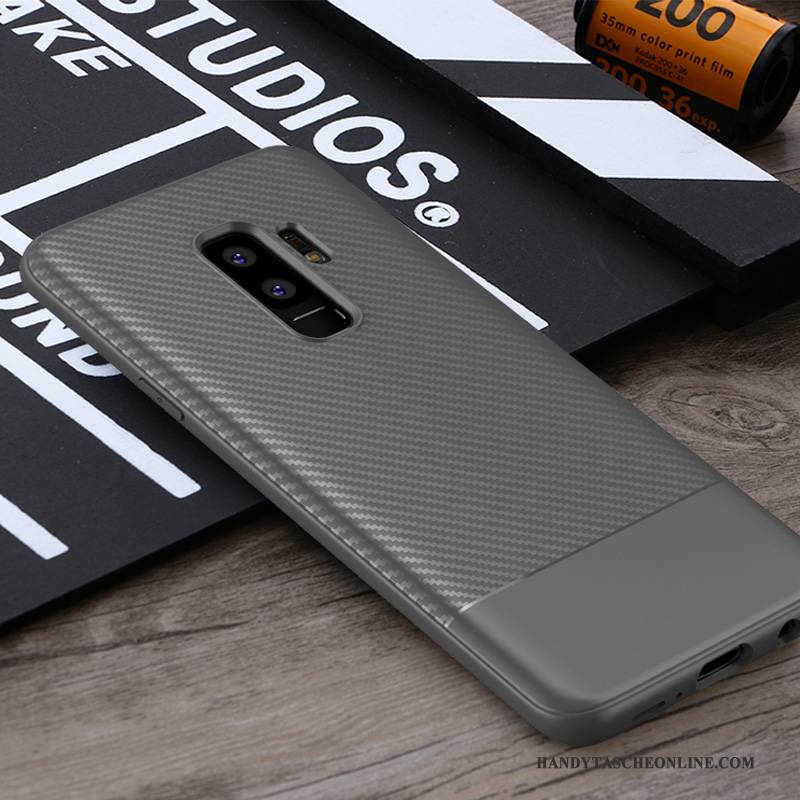 Hülle Samsung Galaxy S9+ Weiche Schwarz Handyhüllen, Case Samsung Galaxy S9+ Silikon Grau Anti-sturz