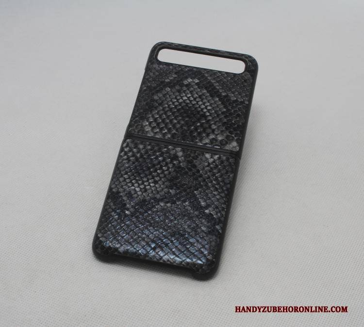 Hülle Samsung Z Flip Lederhülle Schwarz Anti-sturz, Case Samsung Z Flip Taschen High-end Falten