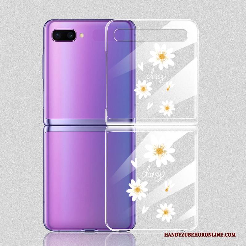 Hülle Samsung Z Flip Mode Netto Rot Blumen, Case Samsung Z Flip Schutz Anti-sturz Transparent