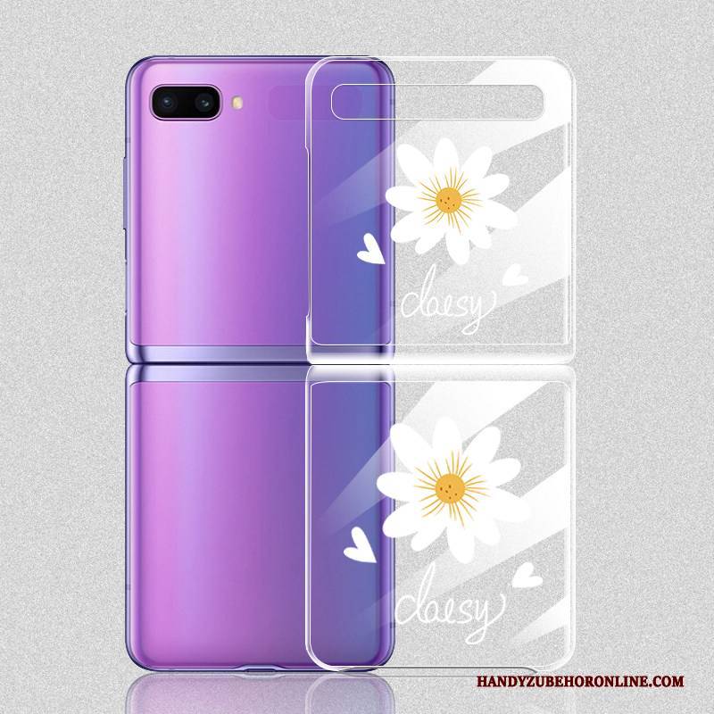 Hülle Samsung Z Flip Mode Netto Rot Blumen, Case Samsung Z Flip Schutz Anti-sturz Transparent