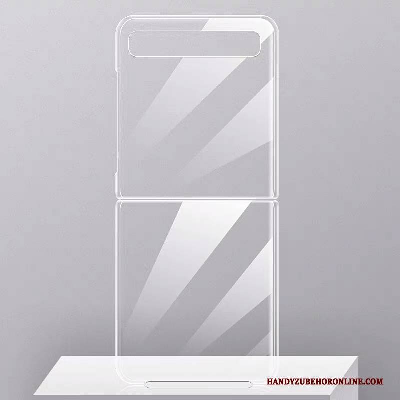 Hülle Samsung Z Flip Schutz Falten High-end, Case Samsung Z Flip Taschen Rot Transparent