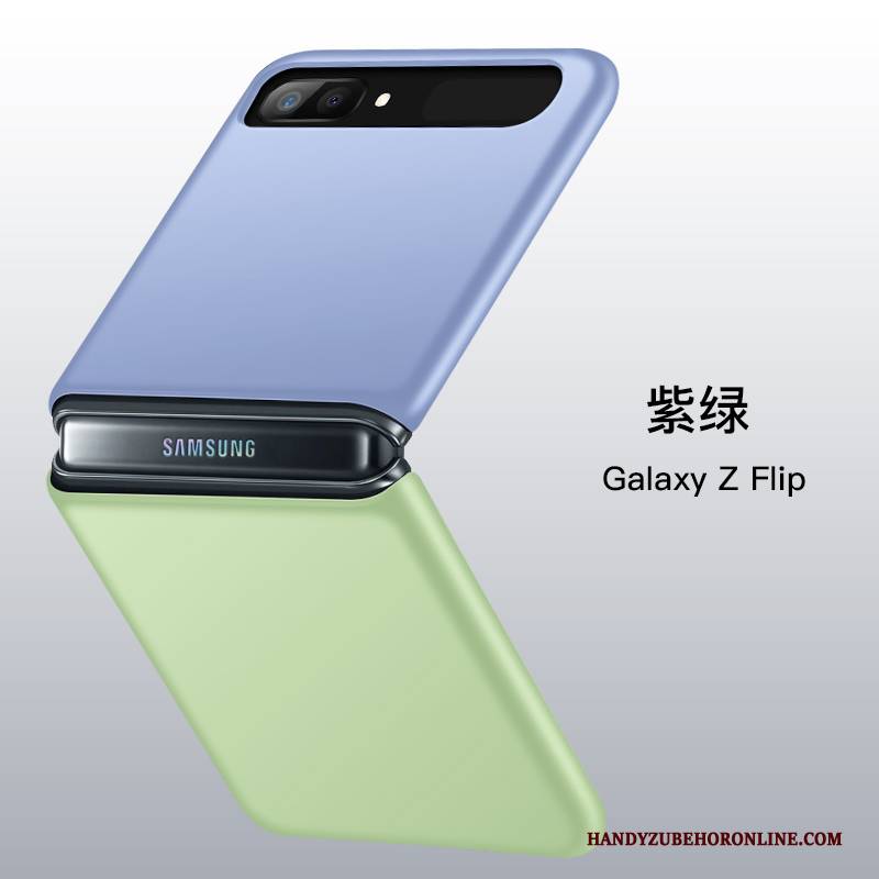 Hülle Samsung Z Flip Silikon Handyhüllen Transparent, Case Samsung Z Flip Taschen Grün Falten