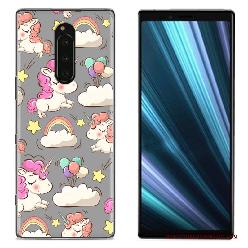 Hülle Sony Xperia 1 Gemalt Handyhüllen Stoff, Case Sony Xperia 1 Schutz Rosa