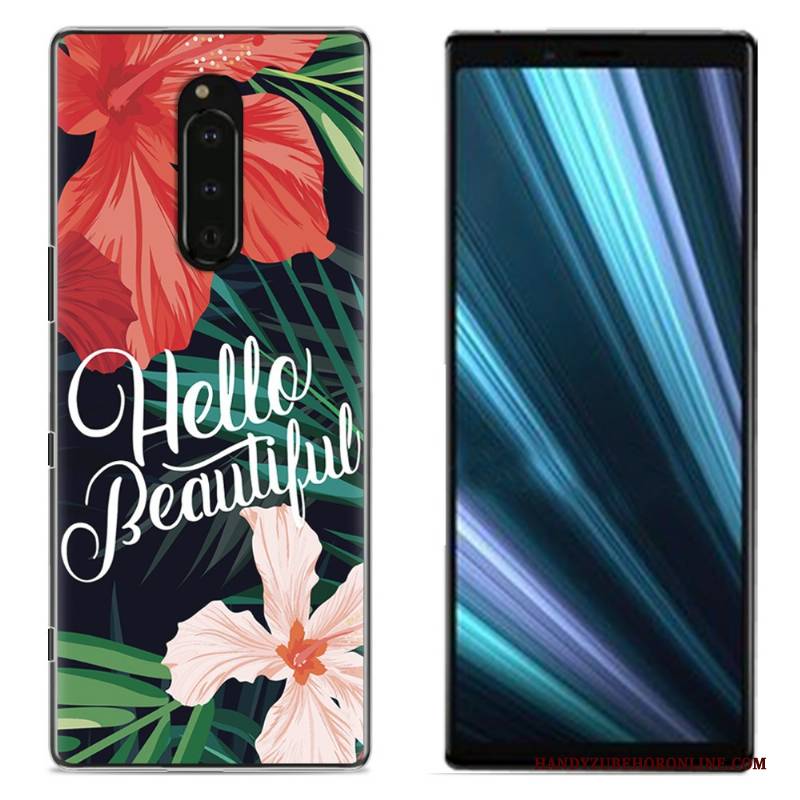 Hülle Sony Xperia 1 Gemalt Handyhüllen Stoff, Case Sony Xperia 1 Schutz Rosa