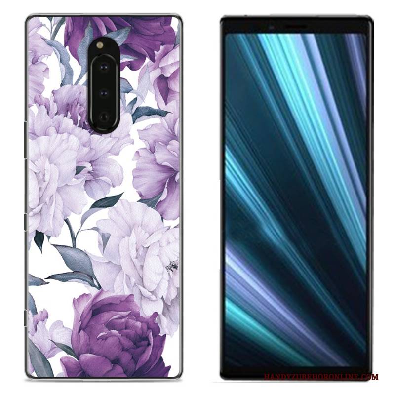 Hülle Sony Xperia 1 Gemalt Handyhüllen Stoff, Case Sony Xperia 1 Schutz Rosa