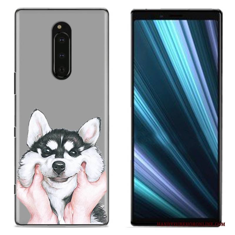 Hülle Sony Xperia 1 Gemalt Handyhüllen Stoff, Case Sony Xperia 1 Schutz Rosa