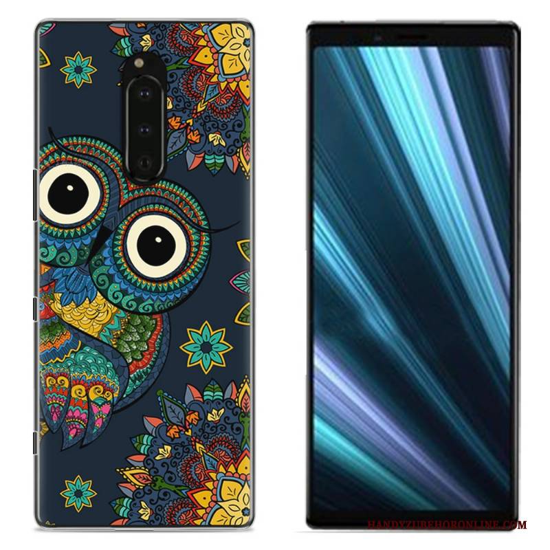 Hülle Sony Xperia 1 Gemalt Handyhüllen Stoff, Case Sony Xperia 1 Schutz Rosa